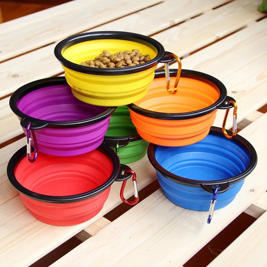 Collapsible Travel Dog & Cat Bowl with Carabiner Clip